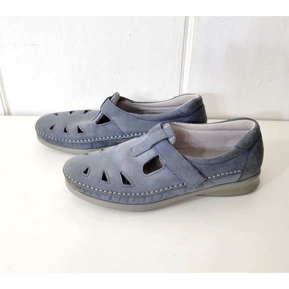 SAS Shoes - SAS Blue Leather Openwork Comfort Shoes